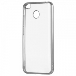 Xiaomi Redmi 4X Θήκη Σιλικόνης Με Διάφανη Πλάτη Και Ασημί Περίγραμμα Silicone Clear Case Transparent / Silver