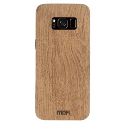 Samsung Galaxy S8+ Plus Mofi Θήκη Ανοιχτό Καφέ TPU Leather Wood Case Light Brown