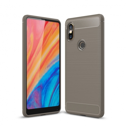Xiaomi Mi Mix 2S Brushed Carbon Θήκη Σιλικόνης Γκρι Silicone Case Grey