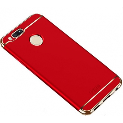 Xiaomi Mi A1 / Mi 5X Mofi Ultra-Thin Electroplating Side Protective Σκληρή Θήκη Κόκκινη Με Χρυσό Περίγραμμα Hard Case Red
