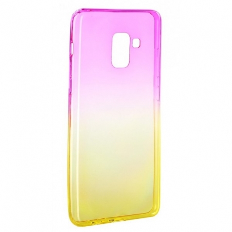 Samsung Galaxy J6 Plus Θήκη Σιλικόνης Χρυσό-Ροζ Ombre Silicone Case Pink-Gold