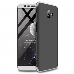 Samsung Galaxy J6 Plus GKK Full Coverage Protective Σκληρή Θήκη Μαύρο Ασημί Hard Case Black - Silver