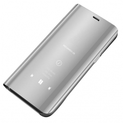 Samsung Galaxy A70 Θήκη Βιβλίο Clear View Stand Silver Ασημί