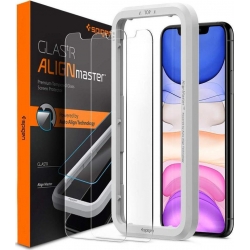 Spigen® (x2Pack) GLAStR ALIGNmaster™ iPhone 11 / XR Premium Tempered Glass Screen Protector AGL00101
