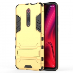 Xiaomi Mi 9T/9T Pro Σκληρή Θήκη Σιλικόνης Χρυσή Shockproof Protective Case with Holder Silicone Case Gold