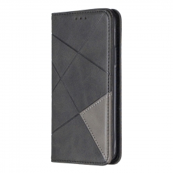 Θήκη iPhone 11 Pro Βιβλίο Μαύρο Rhombus Texture Horizontal Flip Magnetic Leather Case Black