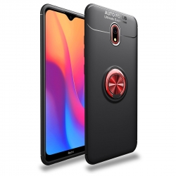 Θήκη Xiaomi Redmi 8A LENUO Shockproof TPU with Invisible Holder Black - Red
