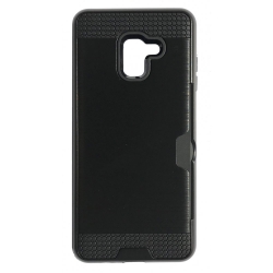 Σκληρή Θήκη Samsung Galaxy J6 2018 Μαύρη Brushed Dropproof with Card Slot TPU Hard Case Black