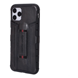Θήκη iPhone 11 Pro Max Four-Corner Shockproof Paste Skin TPU Protective Case with Card Slots Black