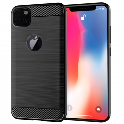 Θήκη iPhone 11 Pro Σιλικόνης Μαύρη Brushed Carbon Silicone Case Black