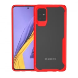 Θήκη Samsung Galaxy A71 Διάφανη - Κόκκινη Shock Absorption PC / TPU Hybrid Case Transparent - Red