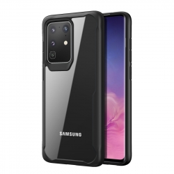 θήκη Samsung Galaxy S20 Διάφανη - Μαύρη PC + TPU Full Coverage Shockproof Protective Case Transparent - Black