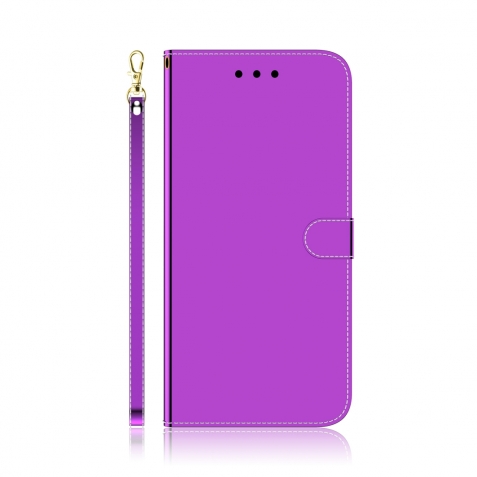 Θήκη Huawei P40 Lite Βιβλίο Μωβ Lmitated Mirror Surface Horizontal Flip Case Purple