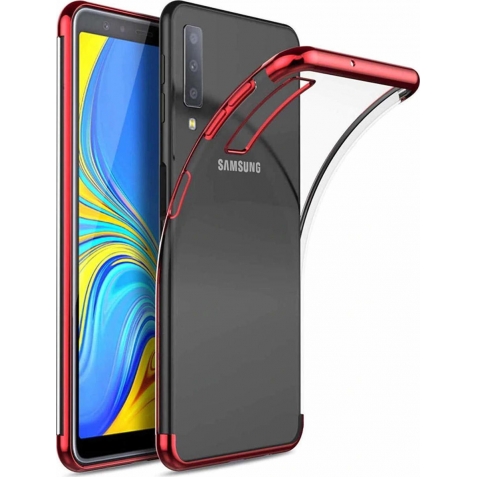 Θήκη Samsung Galaxy A50 / A30s Σιλικόνης Διάφανη - Κόκκινη TPU Electroplating Frame Cover Transparent - Red