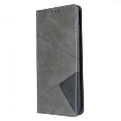 Θήκη Samsung Galaxy S20+ Βιβλίο Γκρι Rhombus Texture Horizontal Flip Magnetic Case with Holder & Card Slots Grey