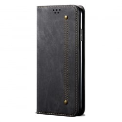 Θήκη Samsung Galaxy M31 Βιβλίο Μαύρο Denim Texture Casual Style Horizontal Flip Case with Holder & Card Slots & Wallet Black