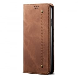 Θήκη Samsung Galaxy M31 Βιβλίο Καφέ Denim Texture Casual Style Horizontal Flip Case with Holder & Card Slots & Wallet Brown