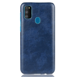 Σκληρή Θήκη Samsung Galaxy M21 Μπλε Shockproof Litchi Texture PC + PU Case Blue