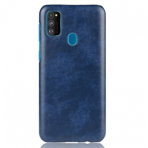 Σκληρή Θήκη Samsung Galaxy M21 Μπλε Shockproof Litchi Texture PC + PU Case Blue
