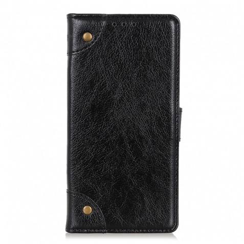 Θήκη Realme 6 Βιβλίο Μαύρο Copper Buckle Nappa Texture Horizontal Flip Case with Holder & Card Slots & Wallet Black