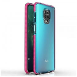 Θήκη Xiaomi Redmi Note 9 Σιλικόνης Διάφανη - Ροζ Spring TPU Back Cover Case with Frame Transparent - Pink