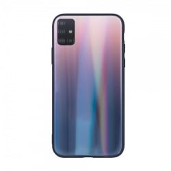 Θήκη Samsung Galaxy A51 4G Μωβ - Ροζ Με Πλαίσιο Σιλικόνης Και Όψη Γυαλιού Aurora Glass Protective Case Purple - Pink
