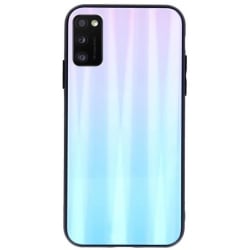 Θήκη Samsung Galaxy A41 Μπλε - Ροζ Με Πλαίσιο Σιλικόνης Και Όψη Γυαλιού Aurora Glass Protective Case Blue - Pink