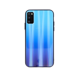 Θήκη Samsung Galaxy A41 Μπλε Με Πλαίσιο Σιλικόνης Και Όψη Γυαλιού Aurora Glass Protective Case Blue