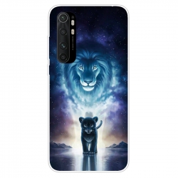 Θήκη Xiaomi Mi Note 10 Lite Σιλικόνης Λιοντάρι Coloured Drawing Pattern Highly Transparent TPU Protective Case Lion