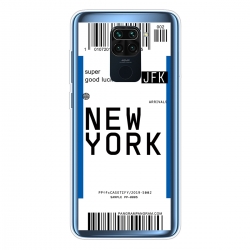Θήκη Xiaomi Redmi Note 9 Σιλικόνης Νέα Υόρκη Boarding Card Series Pattern TPU Protective Case New York