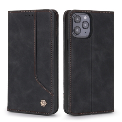 Θήκη iPhone 12 Pro Max Βιβλίο Μαύρο POLA 008 Series Retro Magnetic Horizontal Flip Case Black