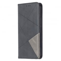Θήκη iPhone 12 / 12 Pro Βιβλίο Μαύρο Rhombus Texture Horizontal Flip Magnetic Case Black