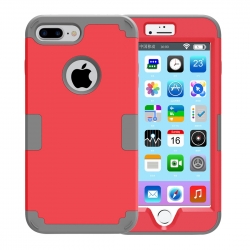 Θήκη iPhone 7 Plus / 8 Plus Κόκκινη Separable Contrast Color PC + Silicone Combination Case Red