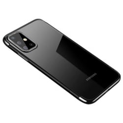 Θήκη Samsung Galaxy A41 Σιλικόνης Διάφανη - Μαύρη TPU Electroplating Frame Cover Transparent - Black