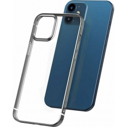 Θήκη iPhone 12 mini Σιλικόνης Διάφανη - Ασημί Baseus Shining Anti-Fall Back Cover Moonlight Silver ARAPIPH54N-MD0S