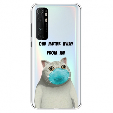 Θήκη Xiaomi Mi Note 10 Lite Σιλικόνης Γάτα Με Μάσκα Coloured Drawing Pattern Highly Transparent TPU Protective Case Mask Cat