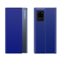 Θήκη Samsung Galaxy A71 Βιβλίο Ανοιχτό Μπλε Side Display Magnetic Horizontal Flip Plain Texture Cloth + PC Case Light Blue