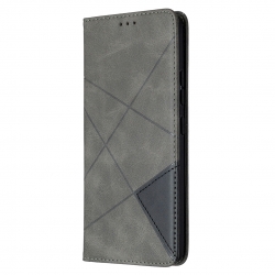 Θήκη Samsung Galaxy A42 Βιβλίο Γκρι Rhombus Texture Horizontal Flip Magnetic Case Grey