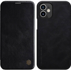 Θήκη iPhone 12 / 12 Pro Βιβλίο Μαύρο NILLKIN QIN Series Crazy Horse Texture Horizontal Flip Leather Case with Card Slot Black