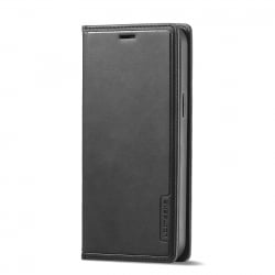 Θήκη iPhone 12 / 12 Pro Βιβλίο Μαύρο LC.IMEEKE LC-001 Series PU + TPU Color Matching Frosted Horizontal Flip Case Black