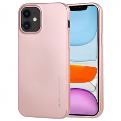 Θήκη iPhone 12 mini Σιλικόνης Ροζ - Χρυσή Goospery iJelly Silicone Case Rose - Gold