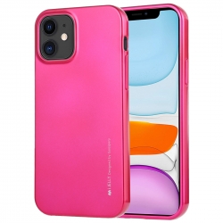 Θήκη iPhone 12 mini Σιλικόνης Φούξια Goospery iJelly Silicone Case Hot Pink