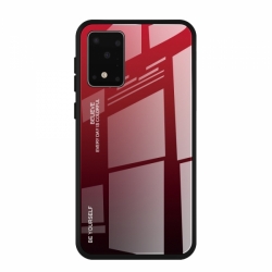 Θήκη Samsung Galaxy A41 Κόκκινη Με Πλαίσιο Σιλικόνης Και Όψη Γυαλιού Gradient Color Glass Case Red