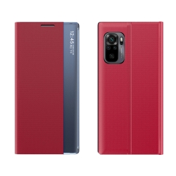 Θήκη Xiaomi Redmi Note 10 4G / Note 10S / Poco M5s Βιβλίο Κόκκινο Side Display Magnetic Horizontal Flip Plain Texture Cloth + PC