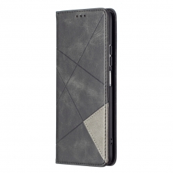 Θήκη Xiaomi Poco F3 / Mi 11i Βιβλίο Μαύρο Rhombus Texture Horizontal Flip Magnetic Case Black