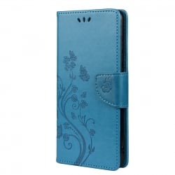 Θήκη Xiaomi Poco F3 / Mi 11i Βιβλίο Μπλε Λουλούδια Και Πεταλούδες Butterfly Flower Pattern Horizontal Flip Case Blue