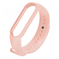 Λουράκι Xiaomi Mi Band 5 / 6 Απαλό Ροζ Solid Color Silicone Replacement Strap Watchband Pink Sand