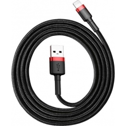 Baseus Καλώδιο Cafule Braided USB to Lightning Cable 1.5A Black - Red 2m CALKLF-C19