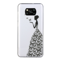 Θήκη Xiaomi Poco X3 NFC / X3 Pro Σιλικόνης Το Κορίτσι Coloured Drawing Pattern Transparent TPU Protective Case Butterfly Girl
