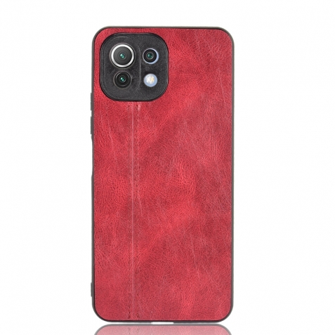 Θήκη Xiaomi Mi 11 Lite 4G / Mi 11 Lite 5G Κόκκινη Shockproof Sewing Cow Pattern Skin PC + PU + TPU Case Red